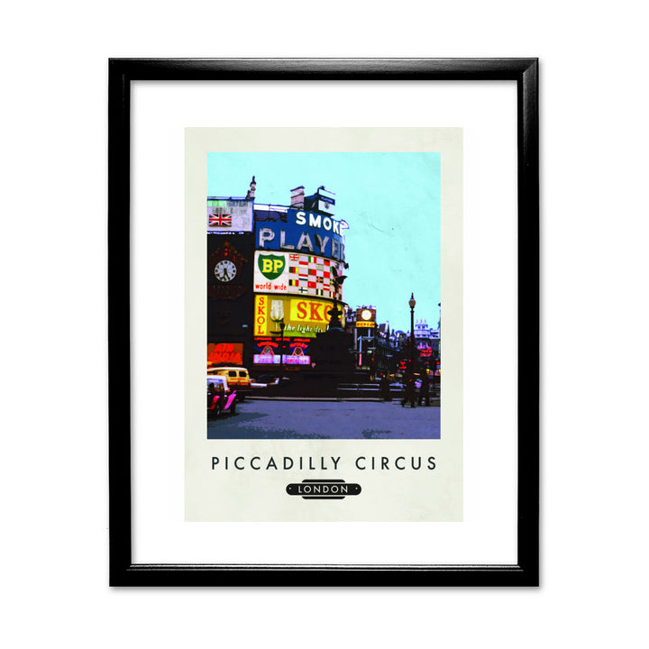 Piccadilly Circus, London 11x14 Framed Print (Black)