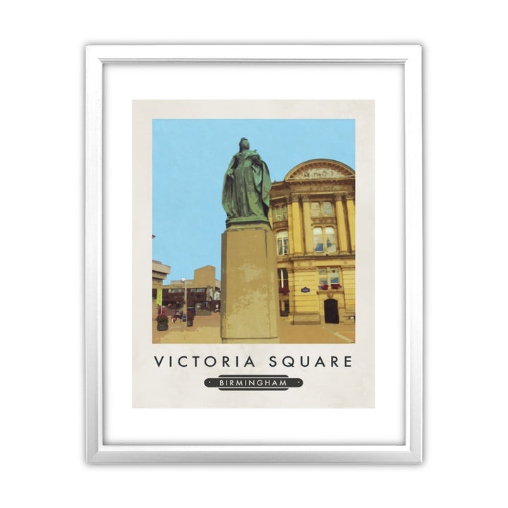 Victoria Square, Birmingham 11x14 Framed Print (White)