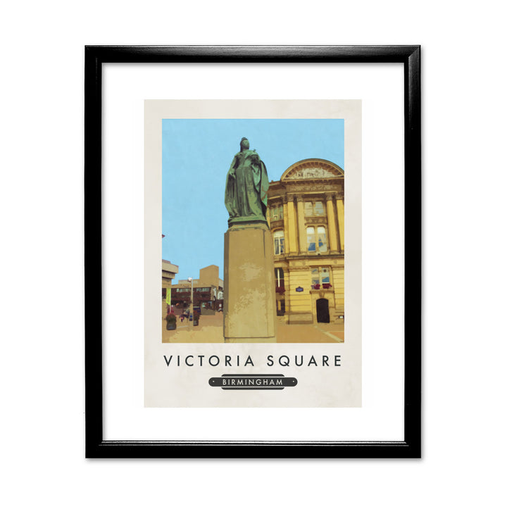 Victoria Square, Birmingham 11x14 Framed Print (Black)