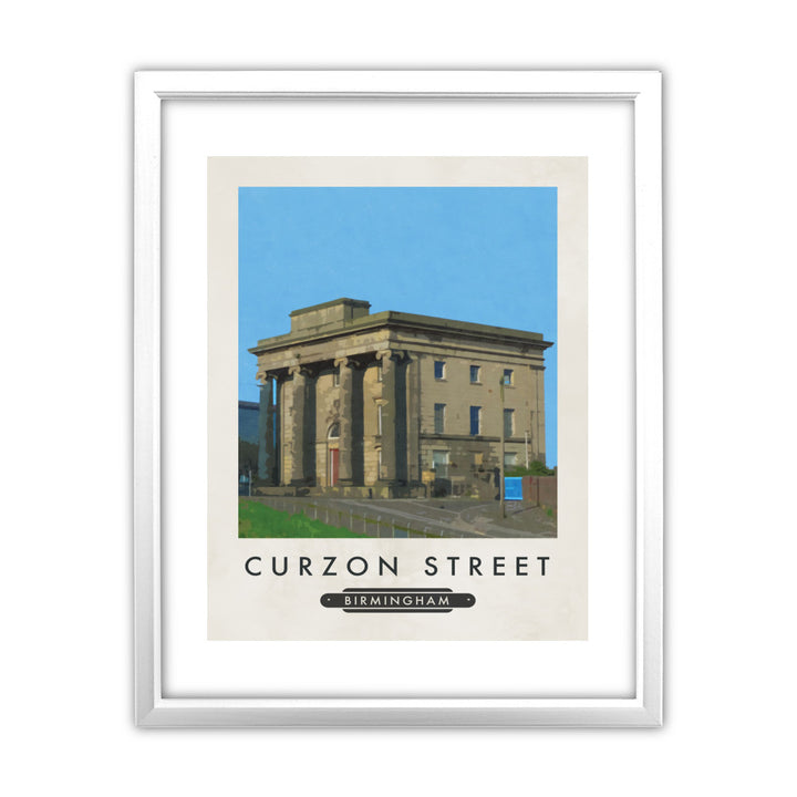 Curzon Street, Birmingham 11x14 Framed Print (White)