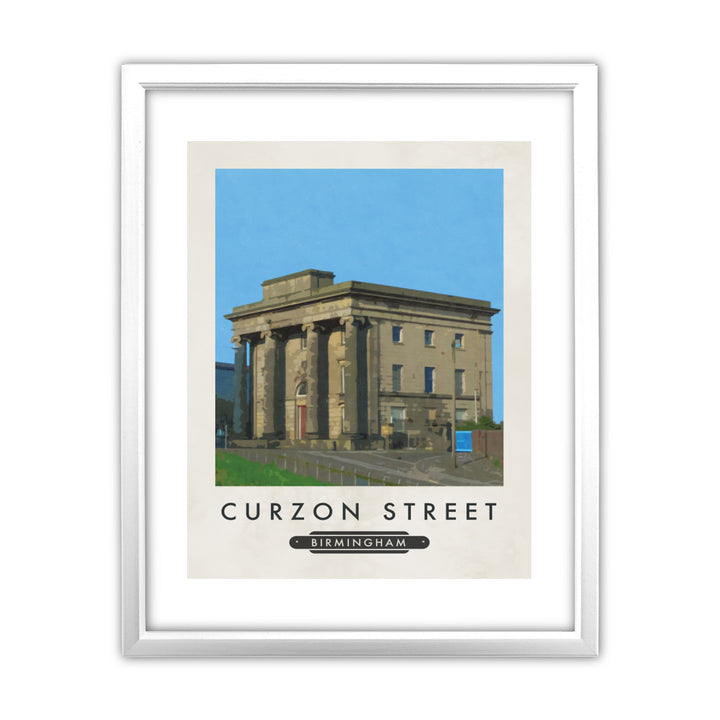 Curzon Street, Birmingham 11x14 Framed Print (White)