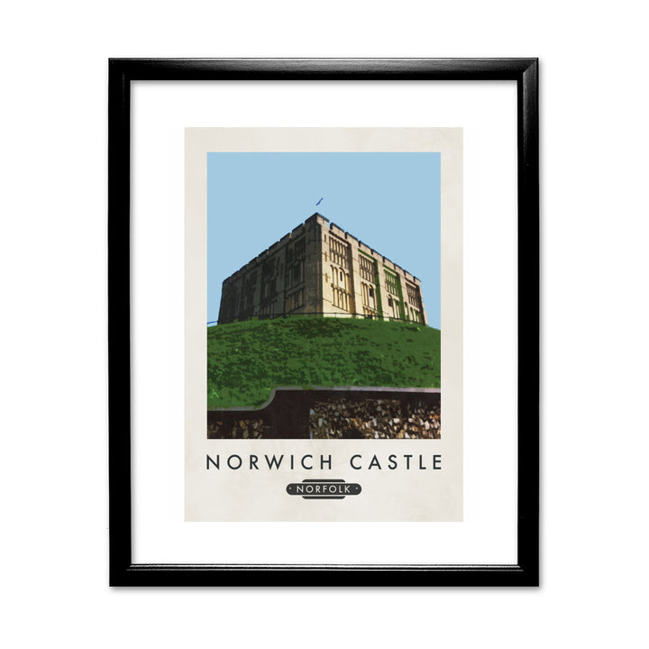 Norwich Castle, Norfolk 11x14 Framed Print (Black)