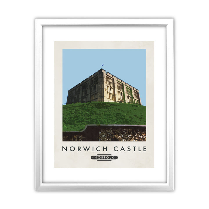 Norwich Castle, Norfolk 11x14 Framed Print (White)