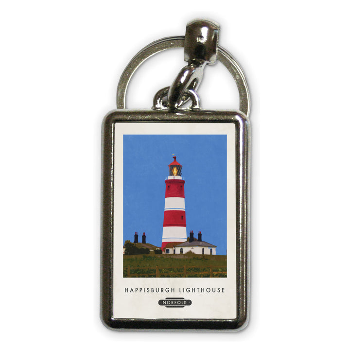 Happisburgh Lighthouse, Norfolk Metal Keyring