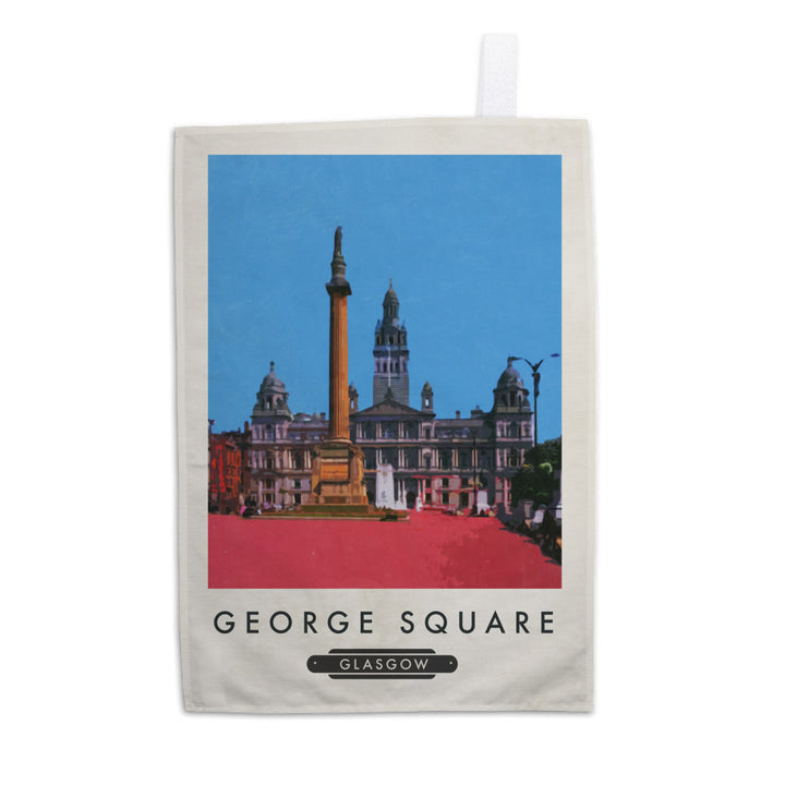George Square, Glasgow, Scotland Tea Towel