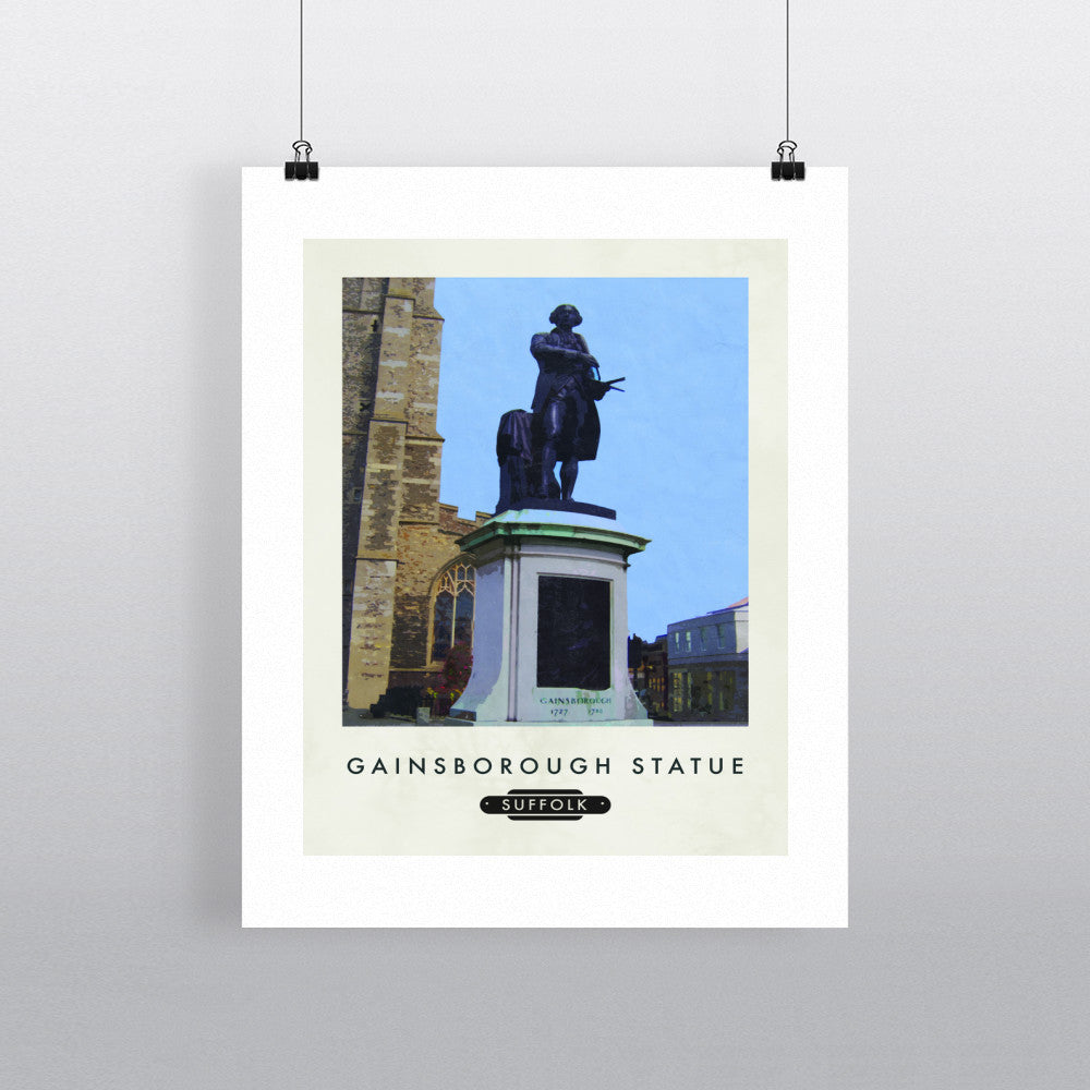 The Gainsborough Statue, Sudbury, Suffolk - Art Print