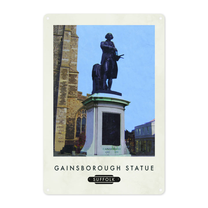 The Gainsborough Statue, Sudbury, Suffolk Metal Sign
