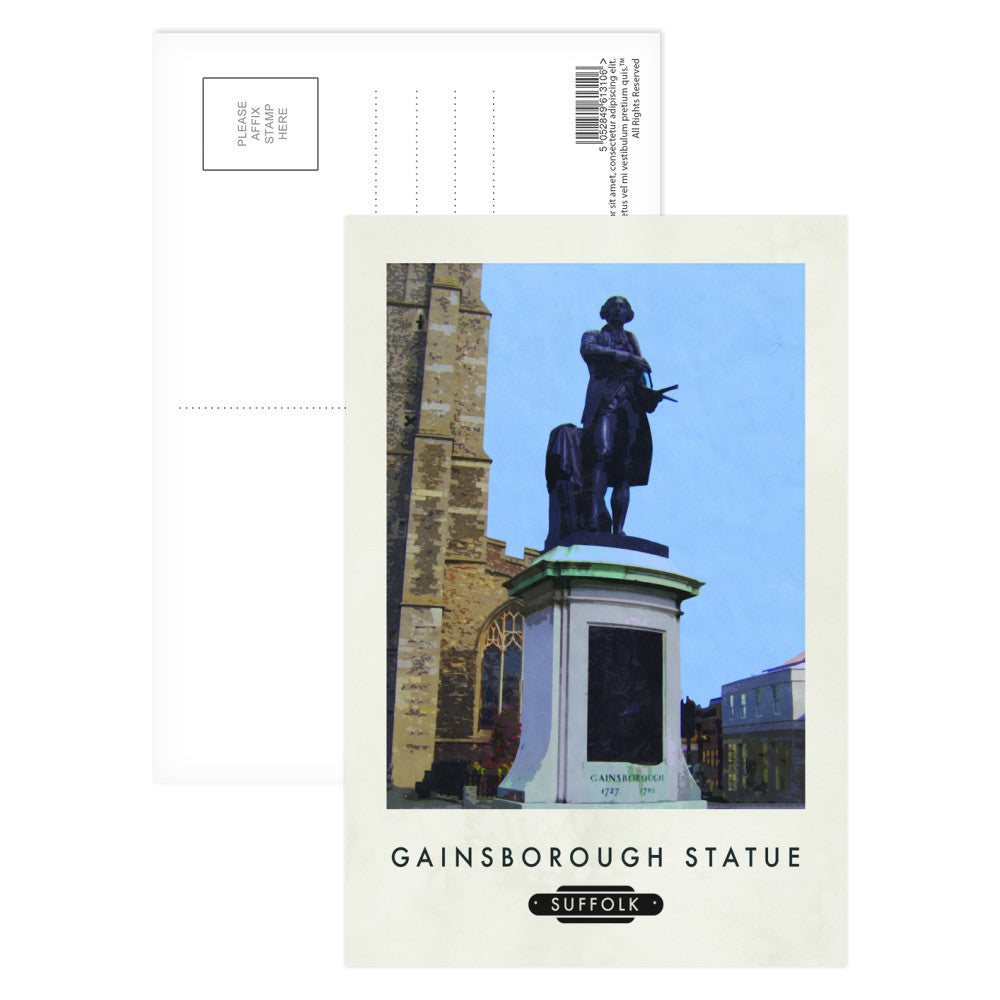The Gainsborough Statue, Sudbury, Suffolk Postcard Pack