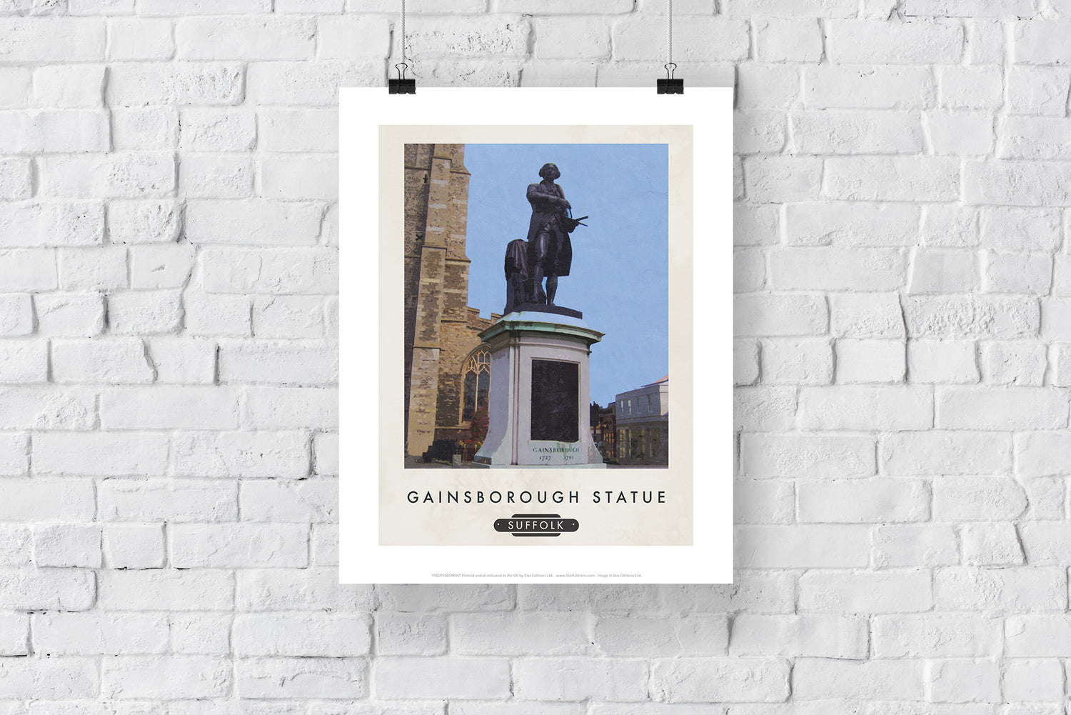 The Gainsborough Statue, Sudbury, Suffolk - Art Print