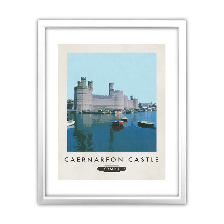 Caenarfon Castle, Wales 11x14 Framed Print (White)