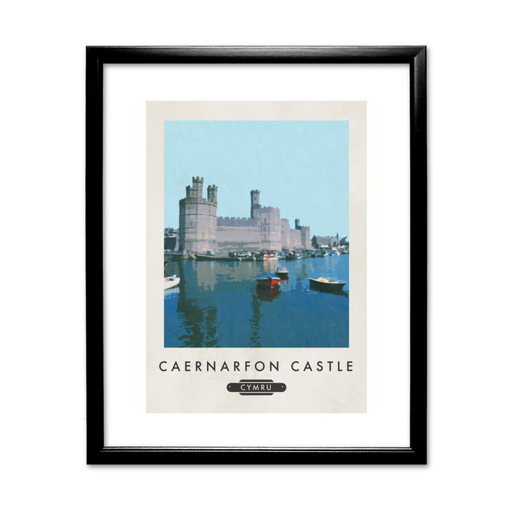 Caenarfon Castle, Wales 11x14 Framed Print (Black)