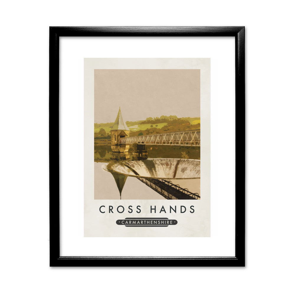 Cross Hands, Wales 11x14 Framed Print (Black)