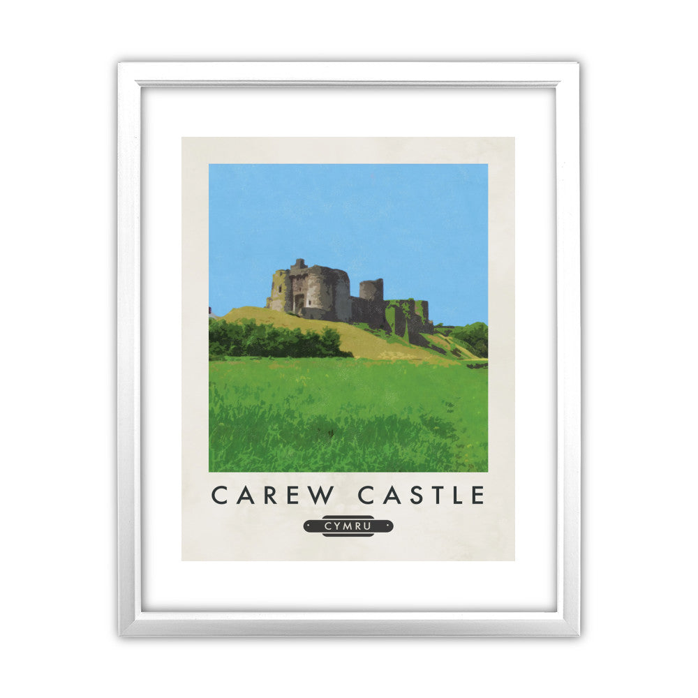 Laugherne Castle, Wales 11x14 Framed Print (White)