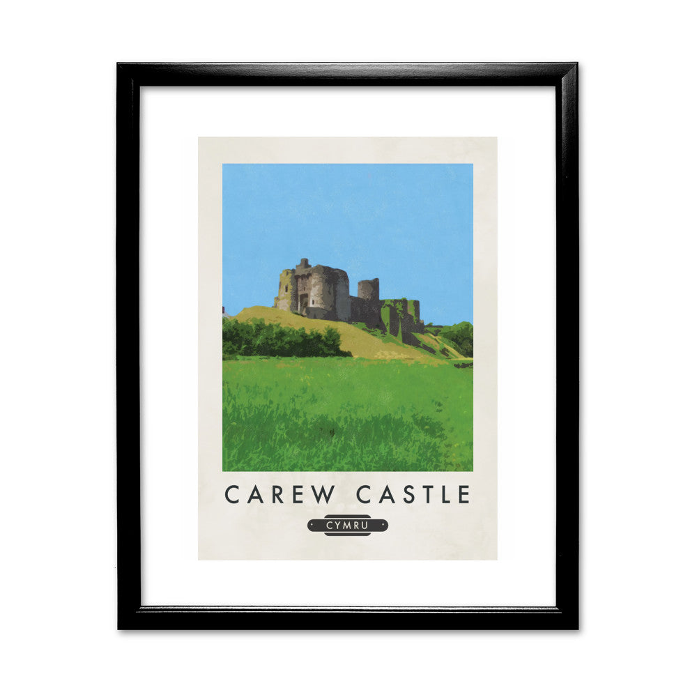 Laugherne Castle, Wales 11x14 Framed Print (Black)