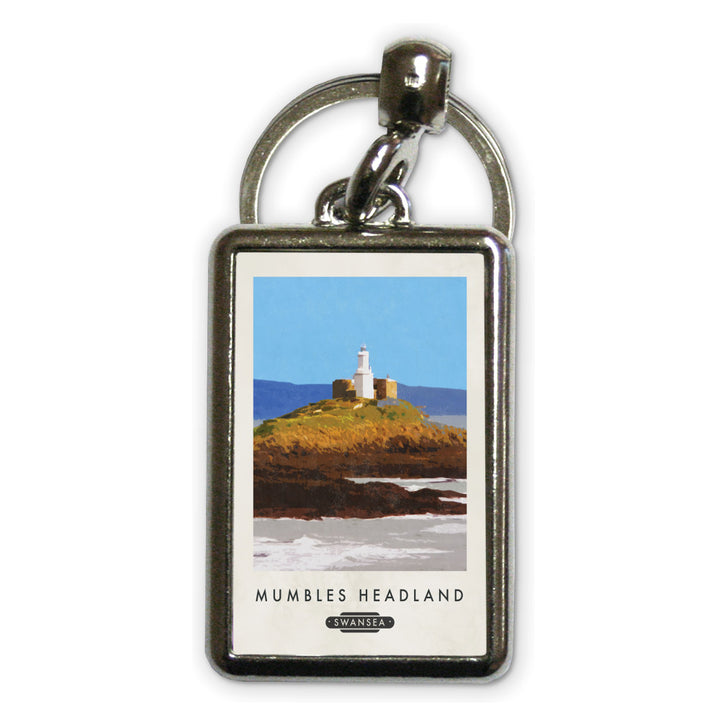 Mumbles Headland, Wales Metal Keyring