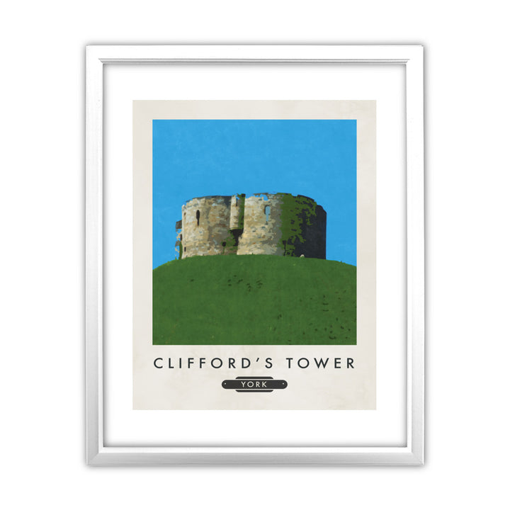 Cliffords Tower, Yorkshire 11x14 Framed Print (White)